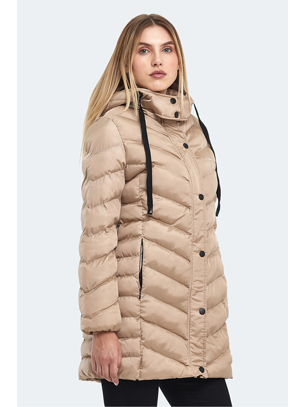 Bej GWEN Kadın Şişme Mont Vizon-5