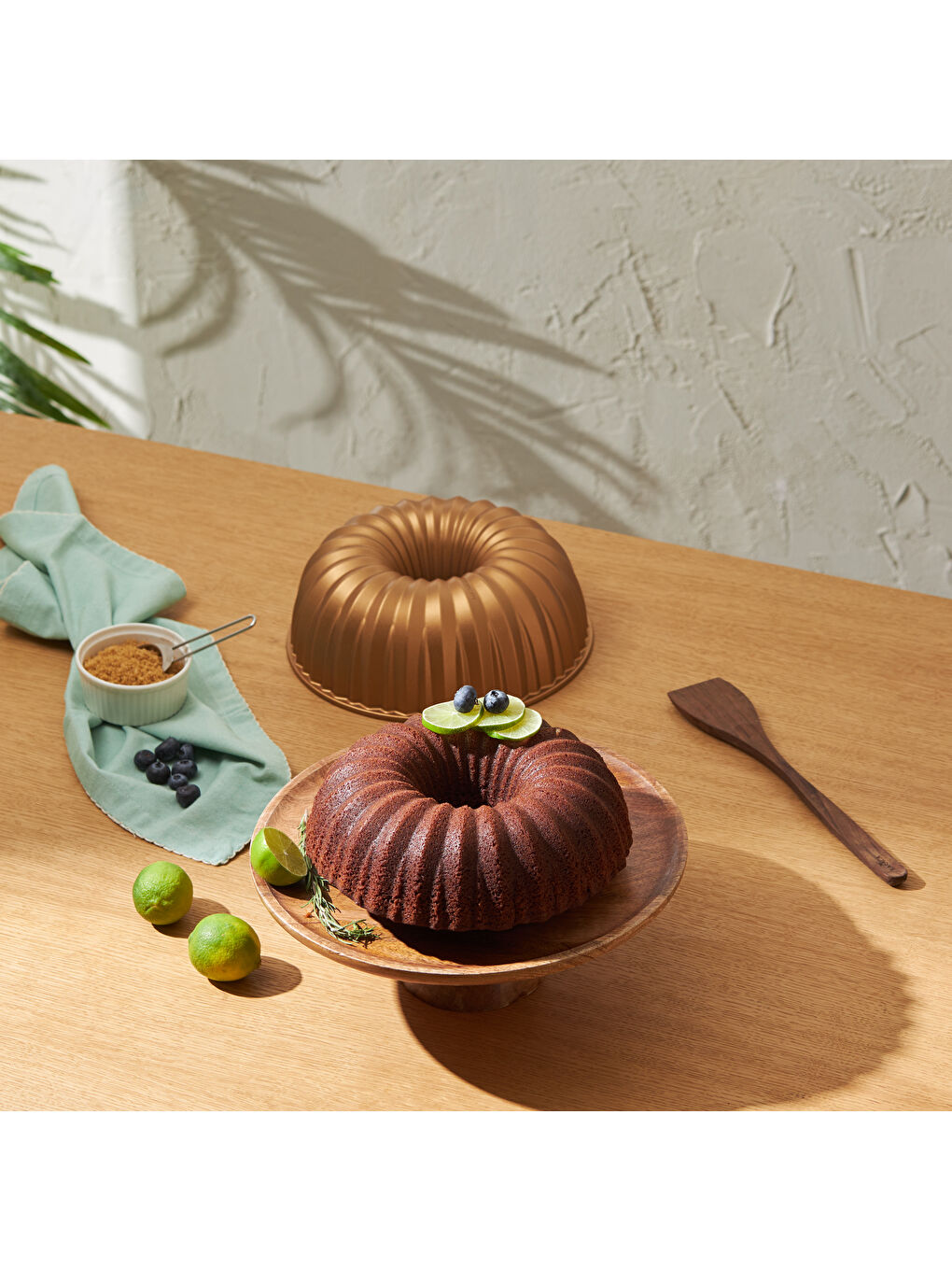 Sarı Griss Hardstone Döküm Kek Kalıbı Gold 24 cm-10