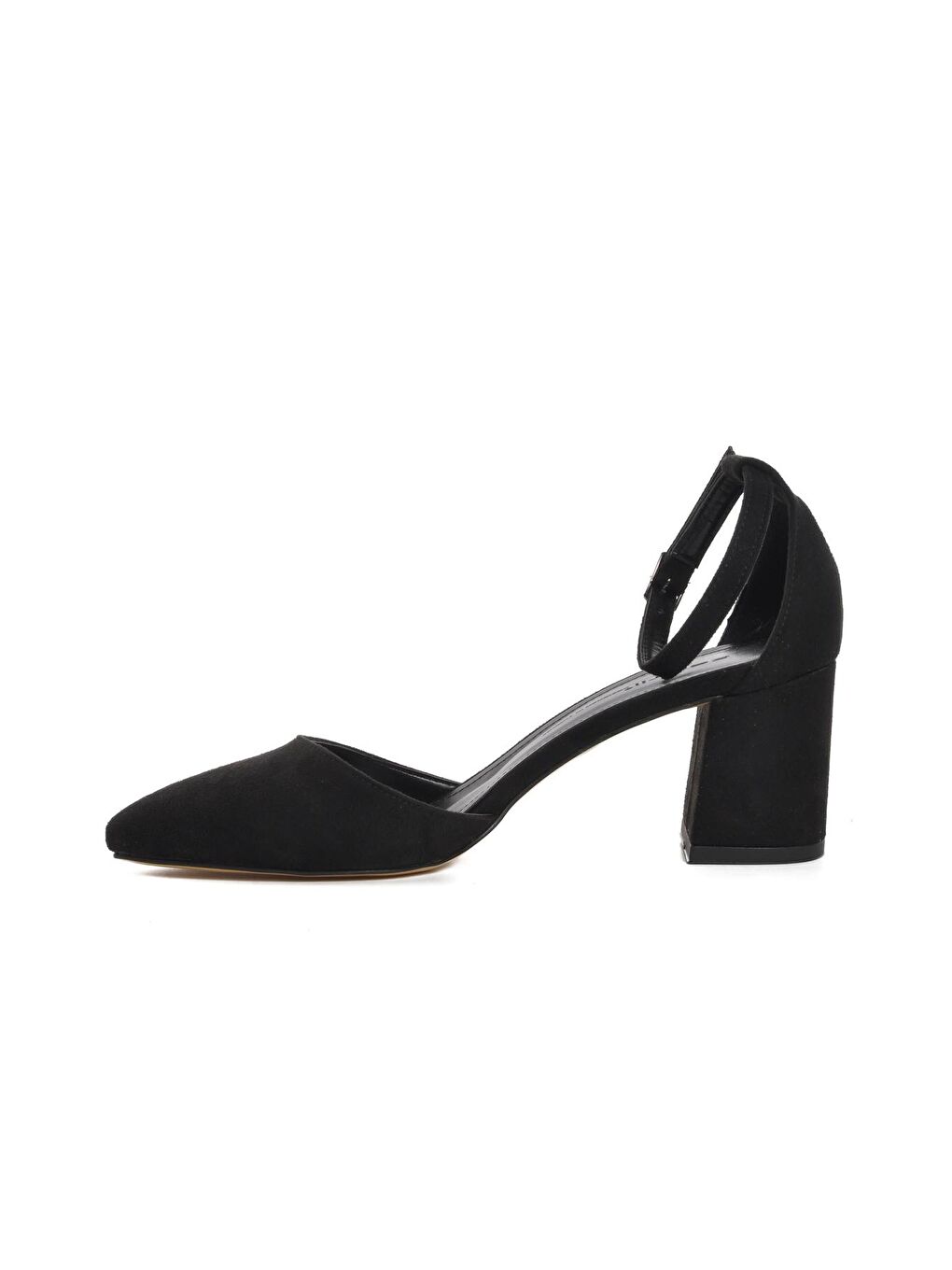 316 Siyah Süet Kadın Topuklu Ayakkabı-1