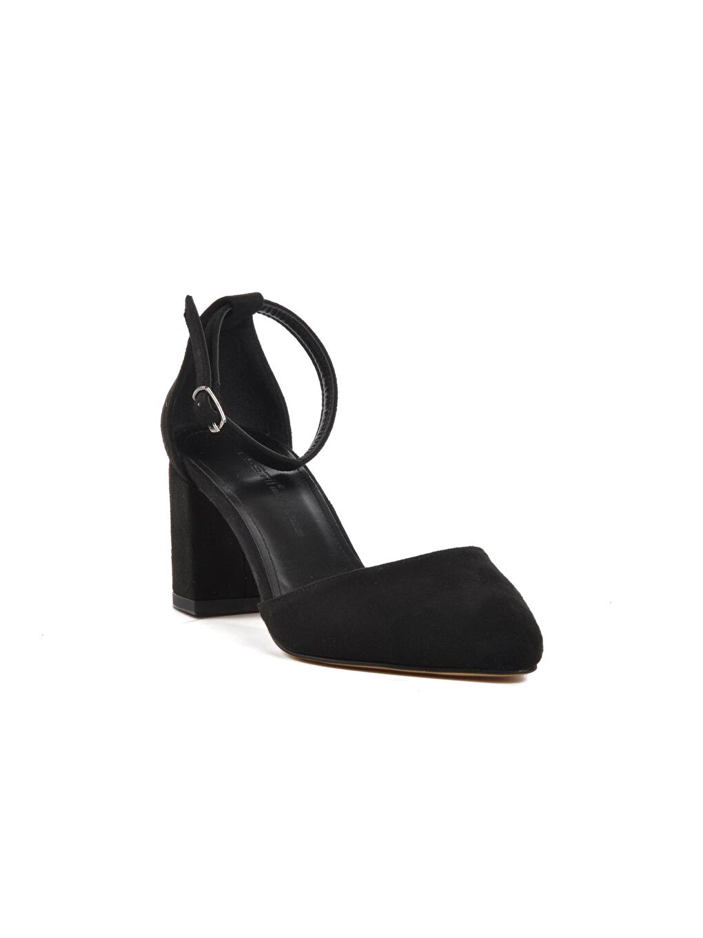 316 Siyah Süet Kadın Topuklu Ayakkabı-2