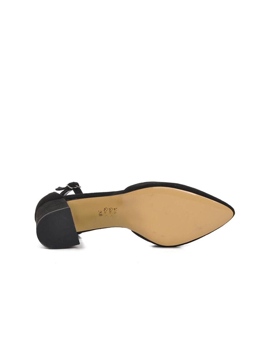 316 Siyah Süet Kadın Topuklu Ayakkabı-4