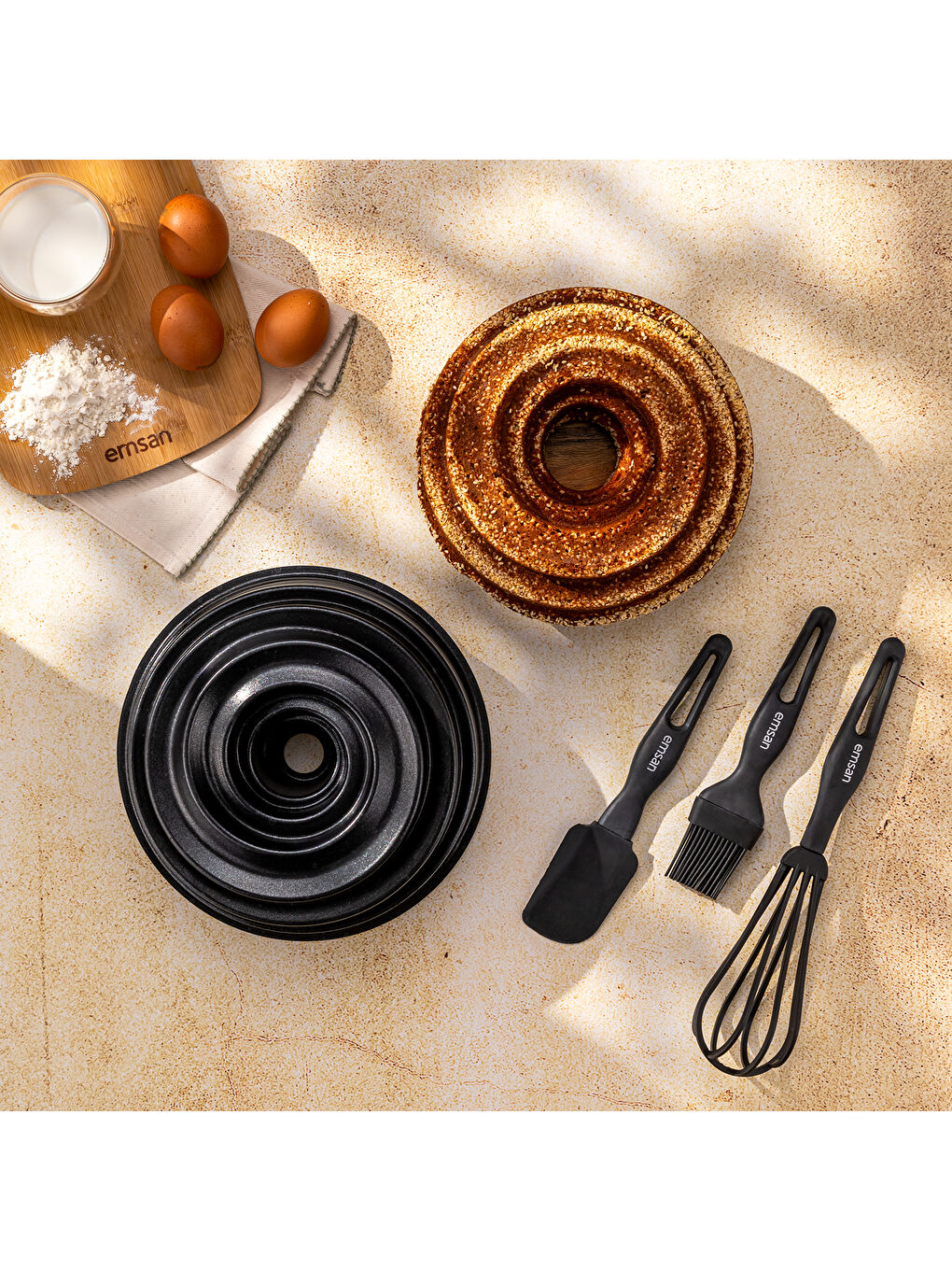 Siyah Galaxy 4 Parça Kek Seti-8