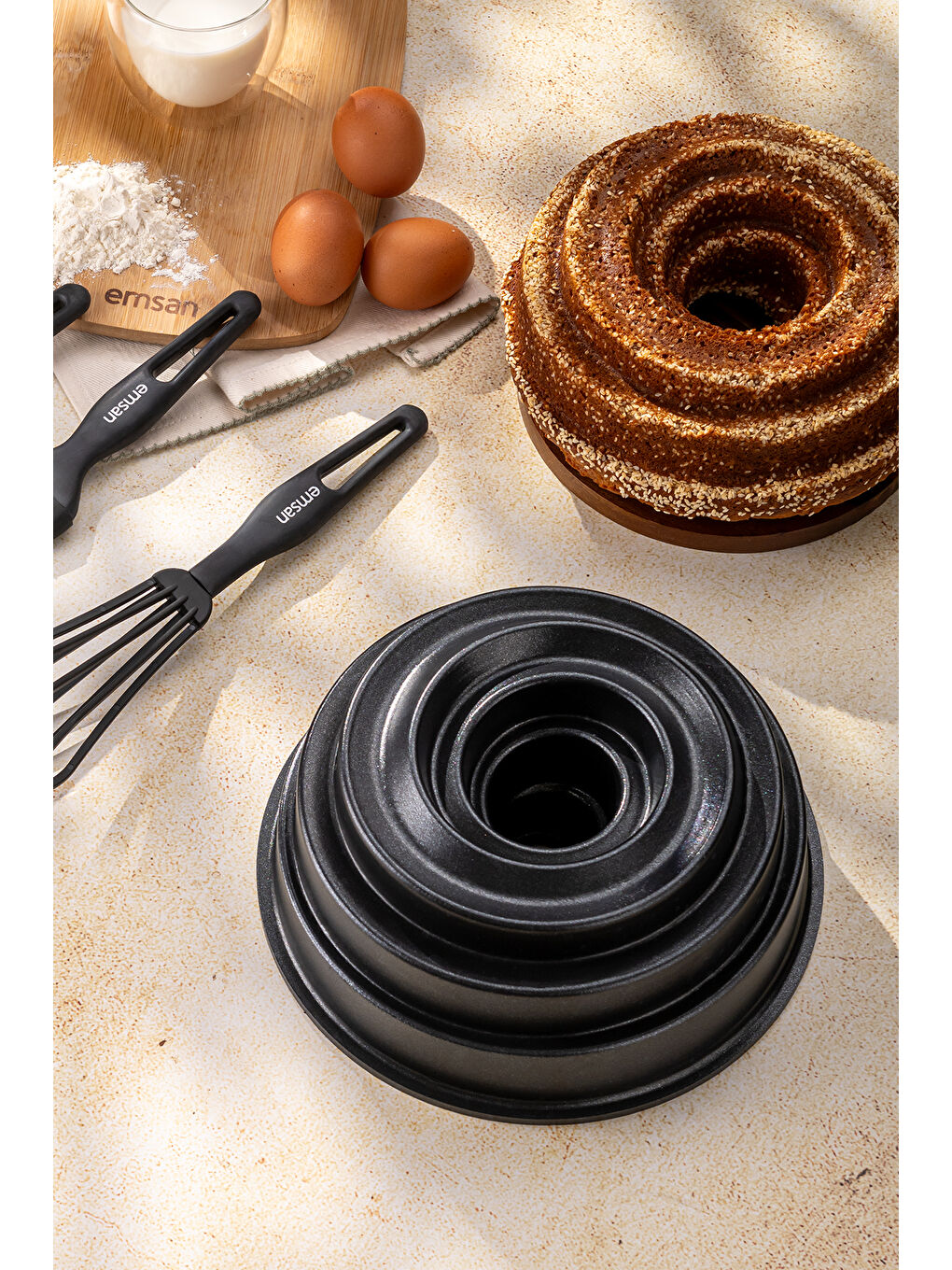 Siyah Galaxy 4 Parça Kek Seti-10