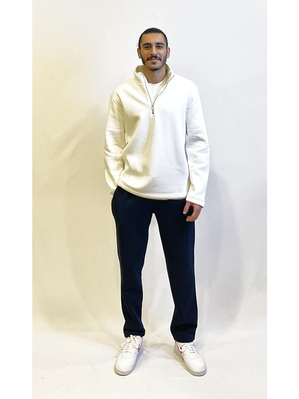 Lacivert Erkek İçi Polarlı 3 iplik Kalın Eşofman Altı SPR24EA75