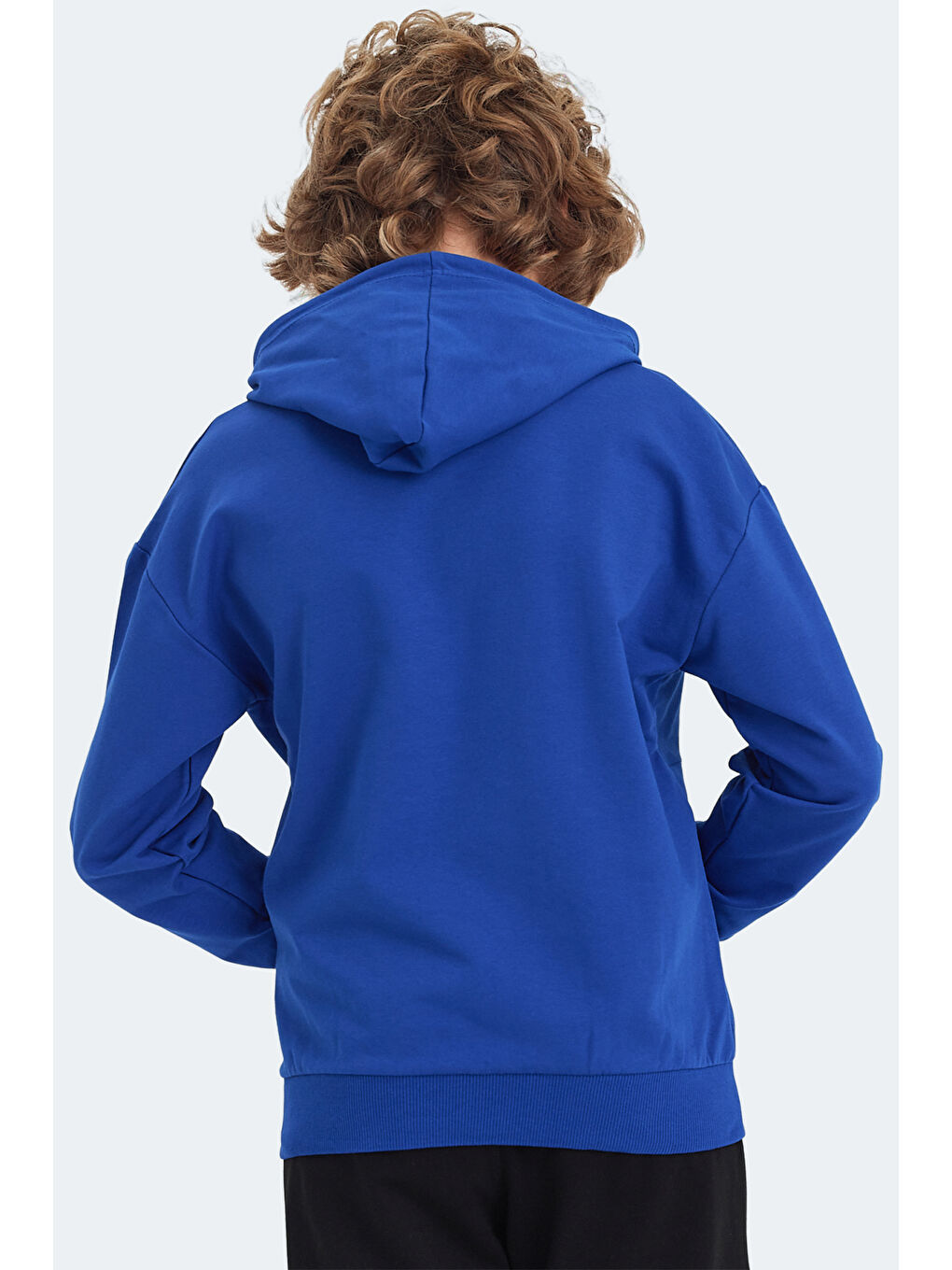 LINK Unisex Çocuk Kapüşonlu Cepli Saks Mavi Sweatshirt-1
