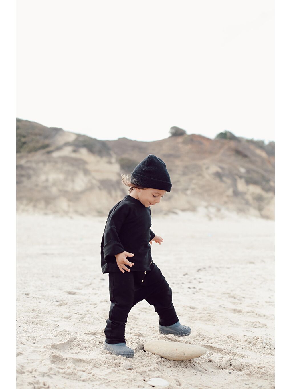 Erkek Çocuk Takım - Siyah Penye Harem + Siyah Penye Çapraz Kesim Sweat-2