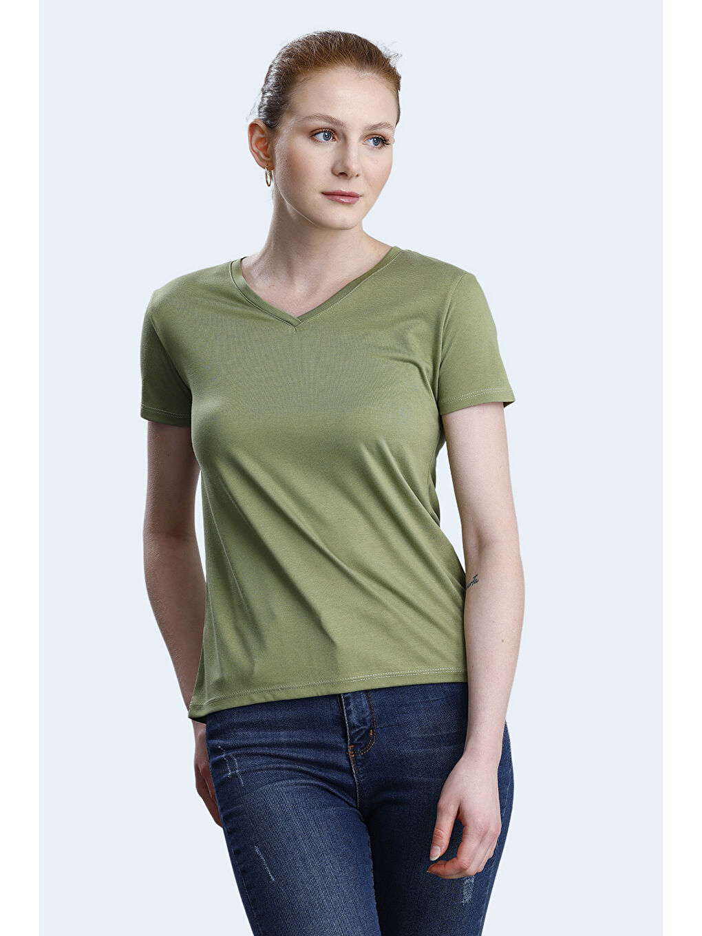 PERICAS Kadın Açık Yeşil Tişört-2