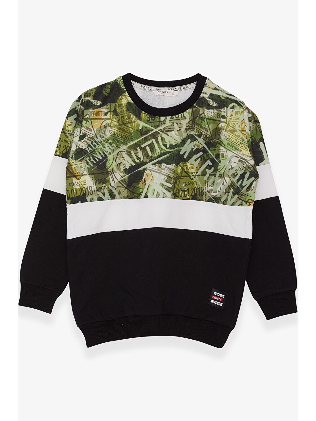 Erkek Çocuk Sweatshirt Desenli Siyah (6-12 Yaş)