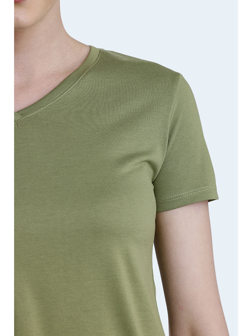 PERICAS Kadın Açık Yeşil Tişört-4