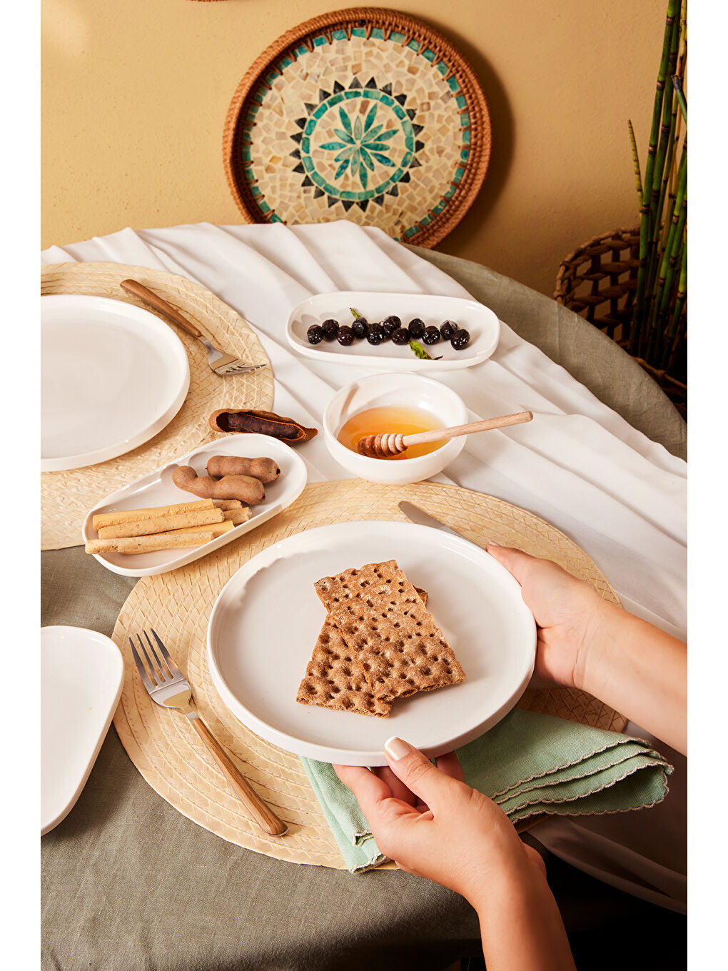 Parla Porselen 12 Parça 6 Kişilik Kahvaltı Takımı Beyaz-3