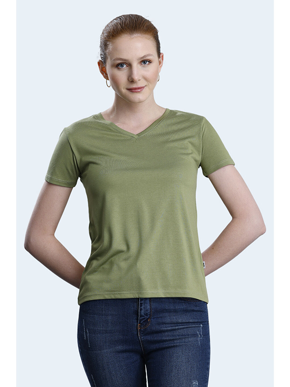 PERICAS Kadın Açık Yeşil Tişört-5