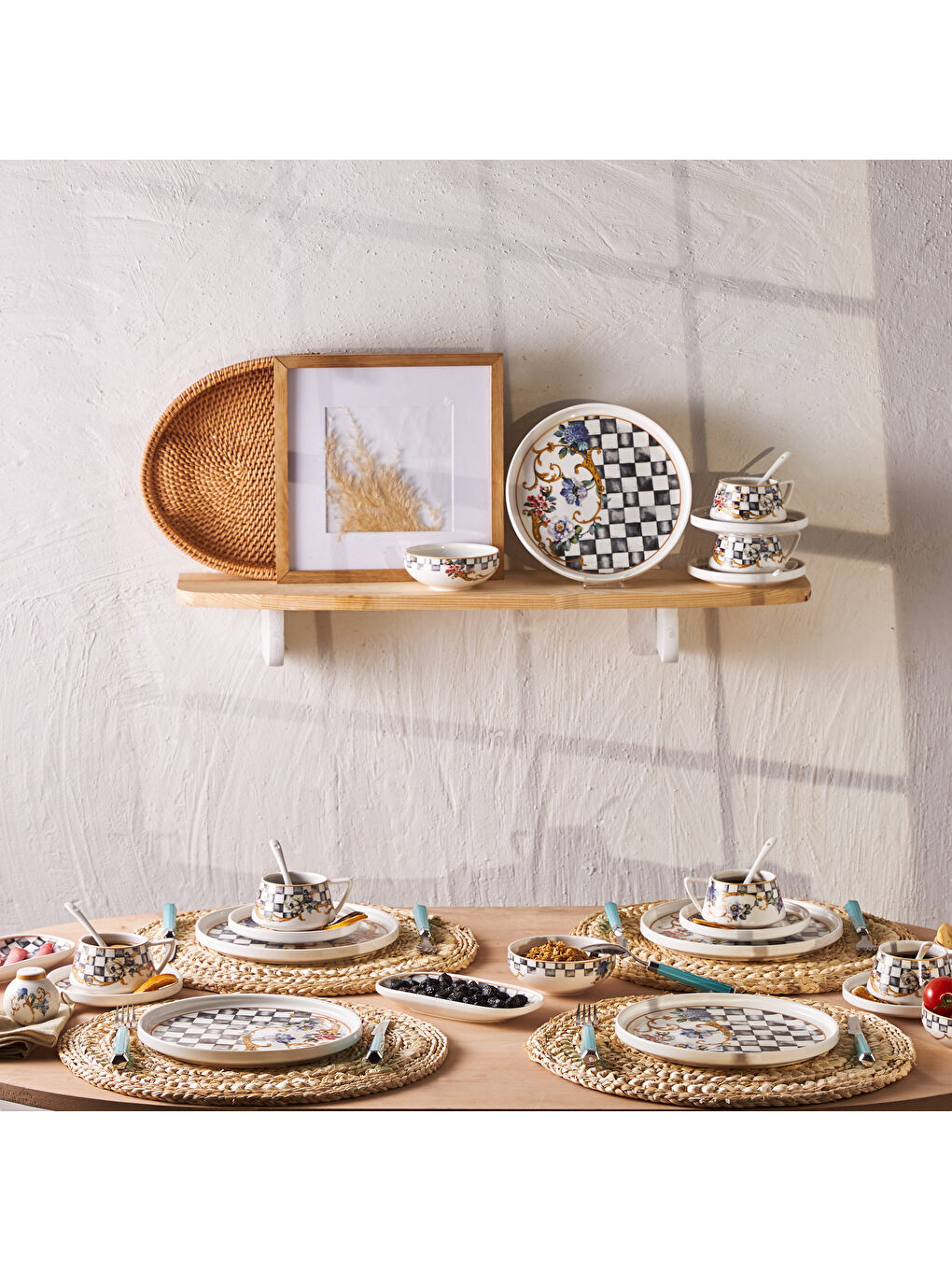 Beyaz Victoria Porselen 32 Parça 6 Kişilik Kahvaltı/Servis Takımı-6