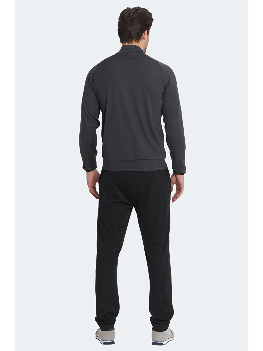 REFORM Erkek Fermuarlı Dik Yaka Cepli Koyu Gri Eşofman Takımı-1