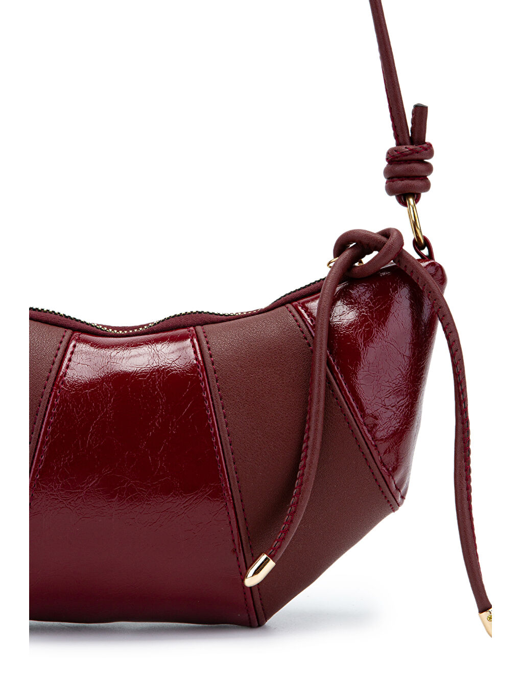 İp Sarkıt Detaylı Suni Deri Bohem Tarz Wade Kadın Çapraz Çanta Bordo-1