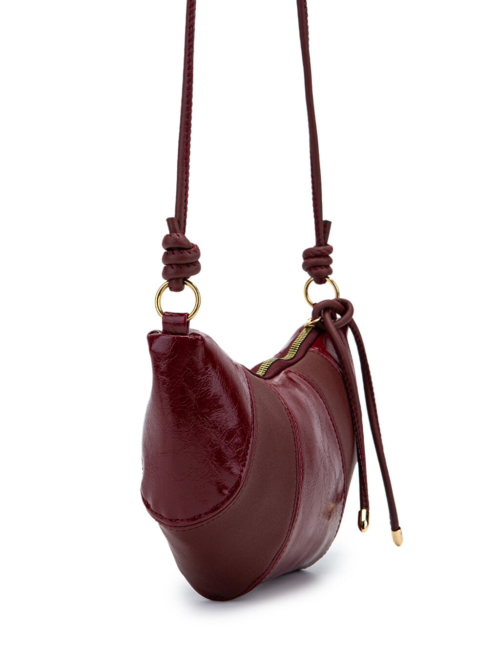 İp Sarkıt Detaylı Suni Deri Bohem Tarz Wade Kadın Çapraz Çanta Bordo-2