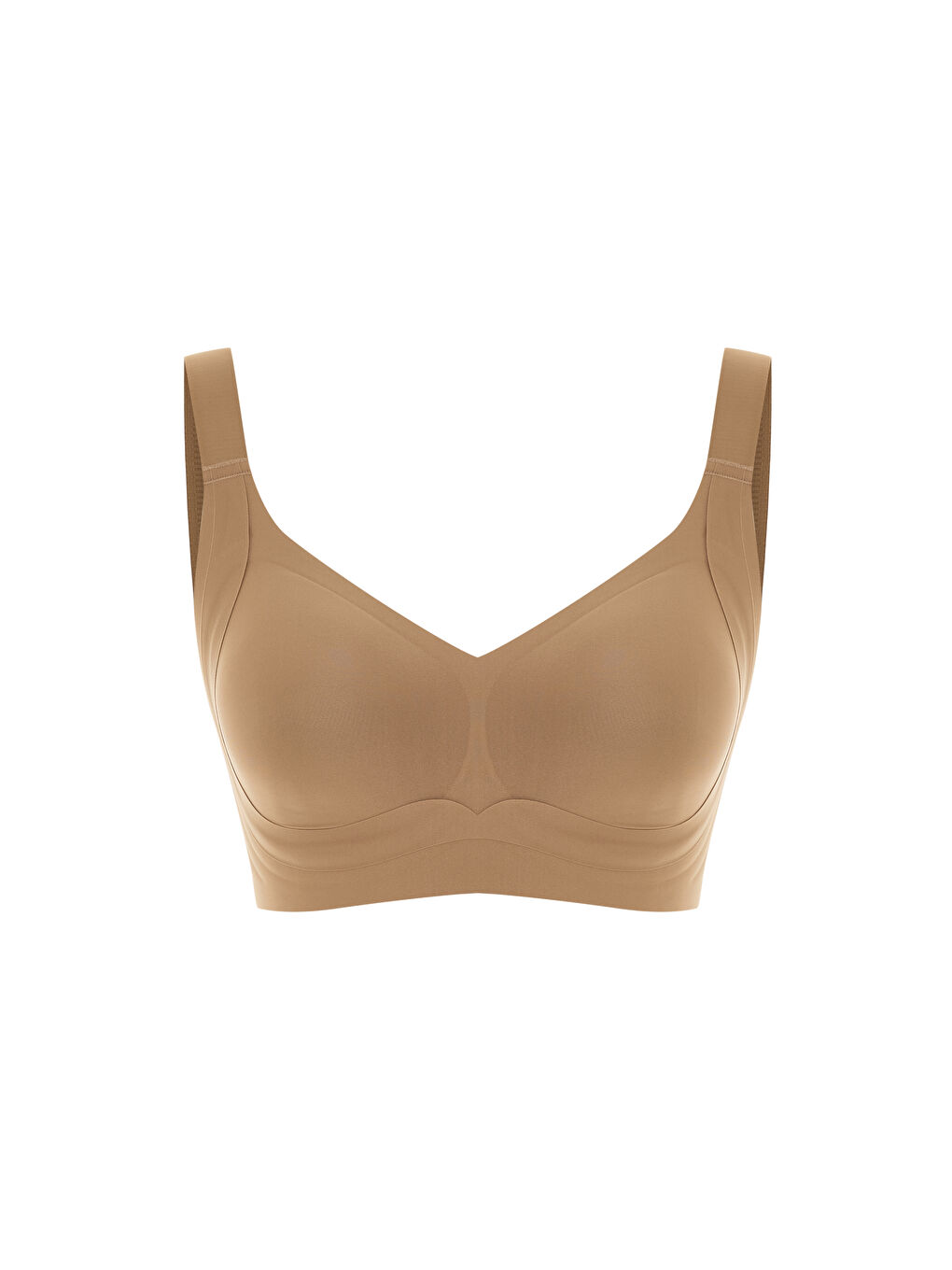 Kahverengi Dikişsiz İz Yapmaz Balensiz Toparlayıcı Çıkarılabilir Pedli Geniş Askılı Konfor Sütyen