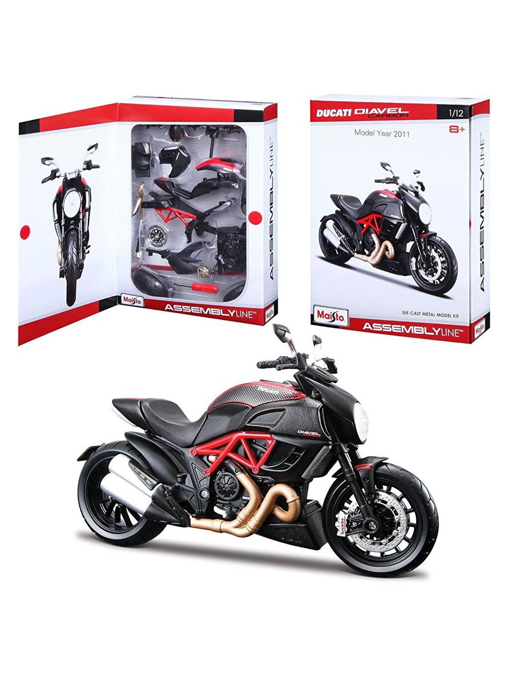 Ducati Diavel Carbon Model Kit Motosiklet 1/12 39196-2