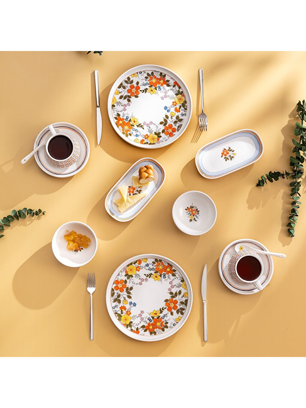 Beyaz Teraryum 32 Parça 6 Kişilik Kahvaltı Takımı-6