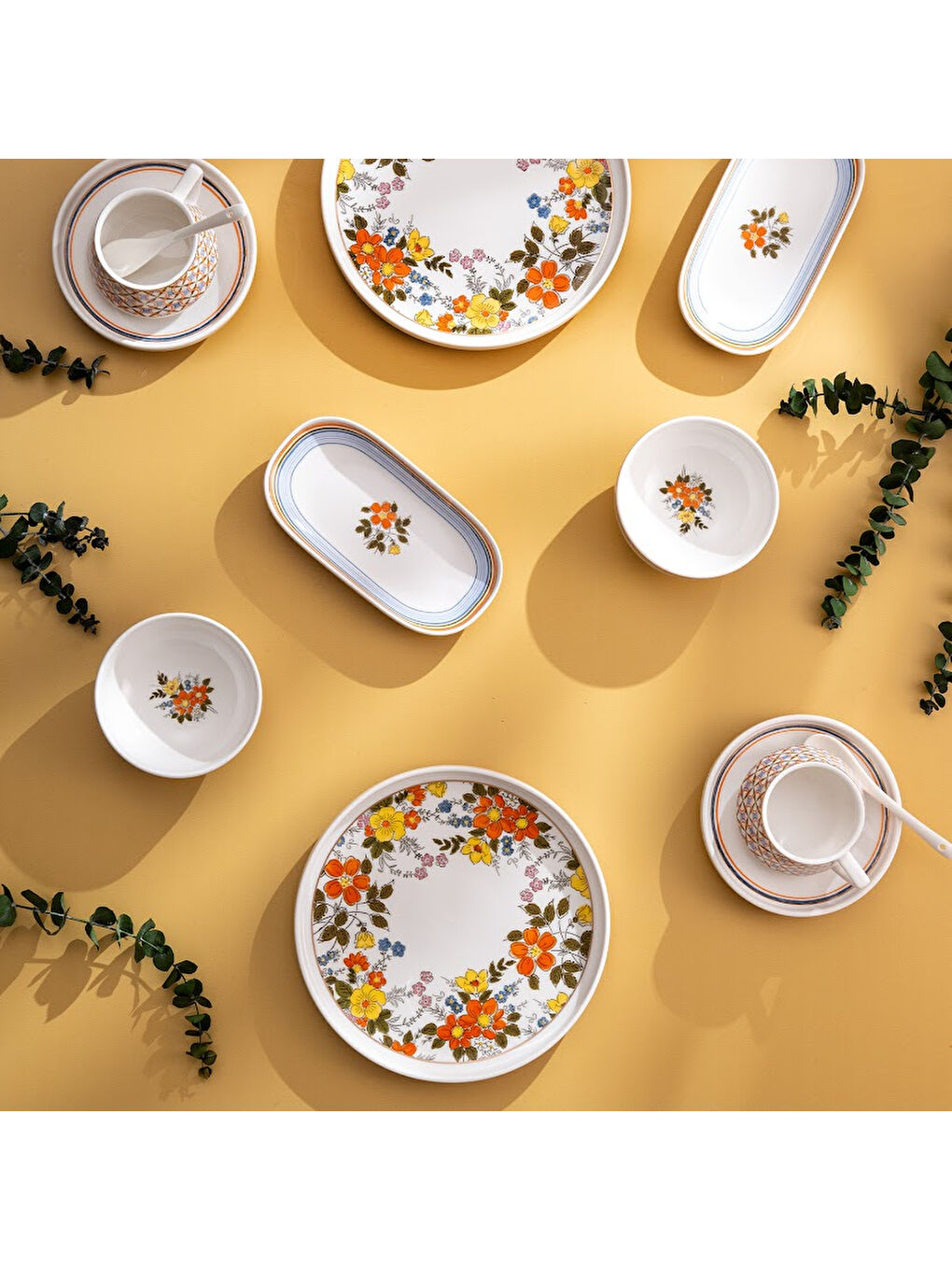 Beyaz Teraryum 32 Parça 6 Kişilik Kahvaltı Takımı-7