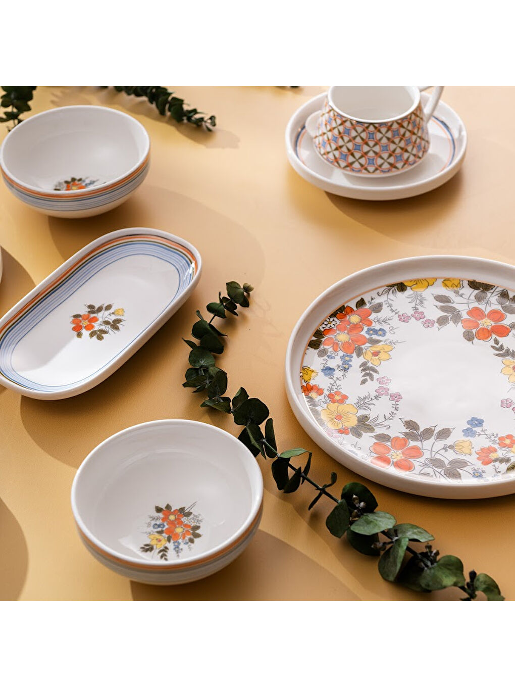 Beyaz Teraryum 32 Parça 6 Kişilik Kahvaltı Takımı-10