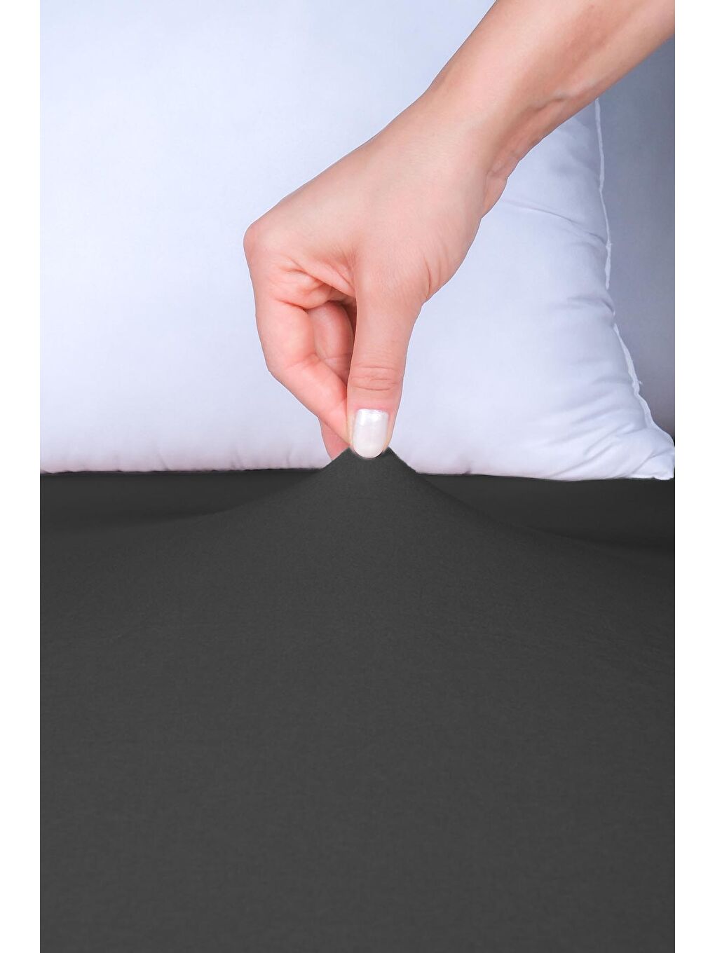 Nordqueen Gri Ranforce %100 Pamuk 160x 200 Çift Kişilik Lastikli Çarşaf Füme - 2