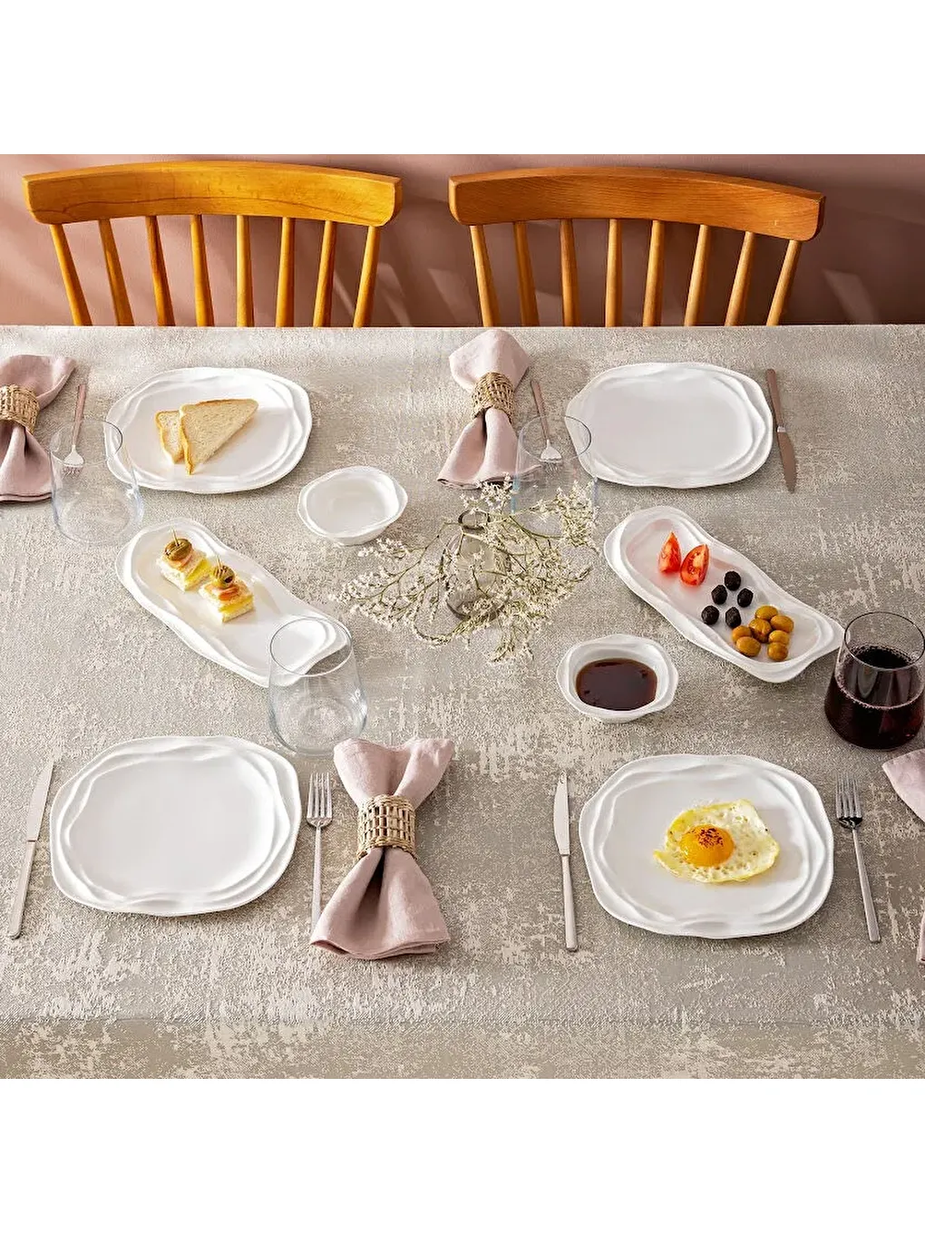 Beyaz Royal 14 Parça 6 Kişilik Kahvaltı Takımı-8