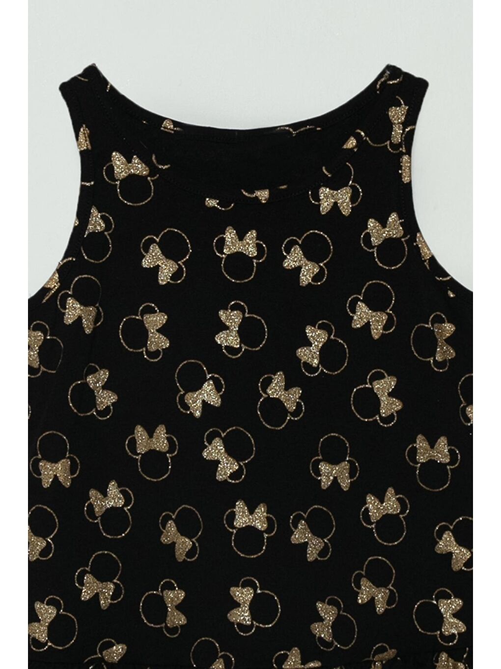 Siyah Üzerine Sarı Simli Kız Çocuk Elbise-2