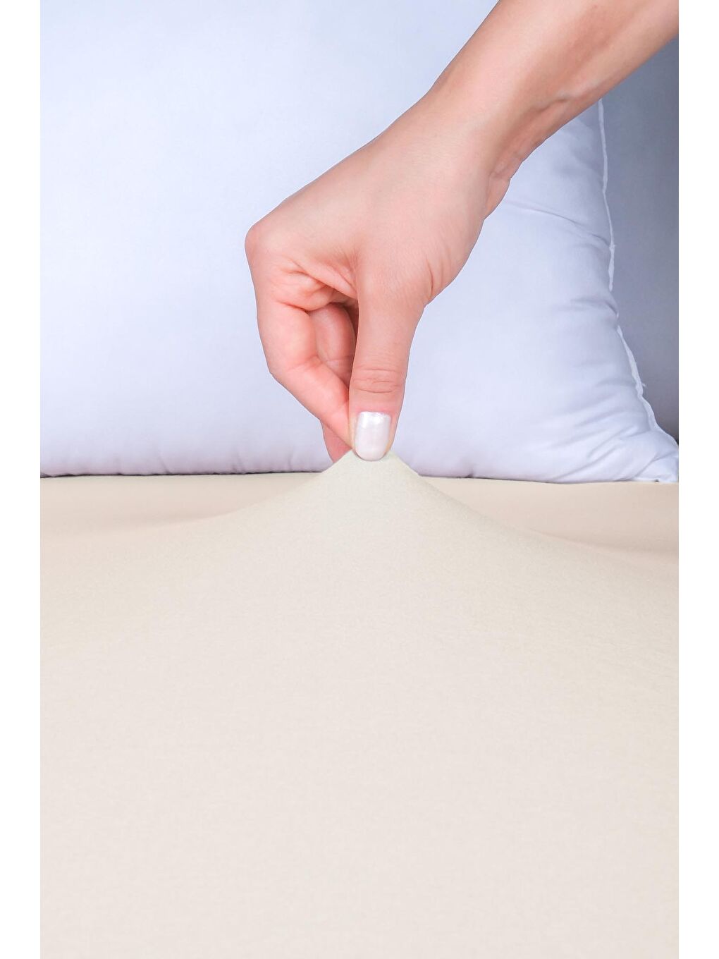 Ranforce %100 Pamuk 160x 200 Çift Kişilik Lastikli Çarşaf Ekru-2