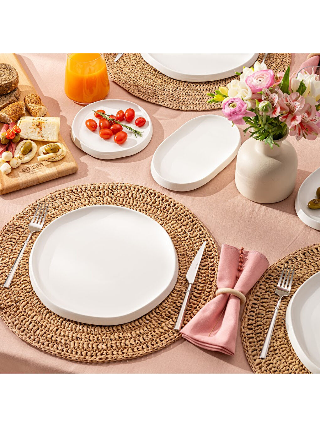 Beyaz Luna 14 Parça 6 Kişilik Kahvaltı Takımı-8