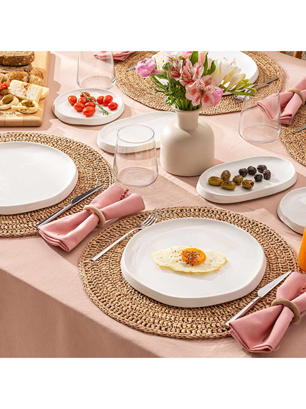 Beyaz Luna 14 Parça 6 Kişilik Kahvaltı Takımı-9