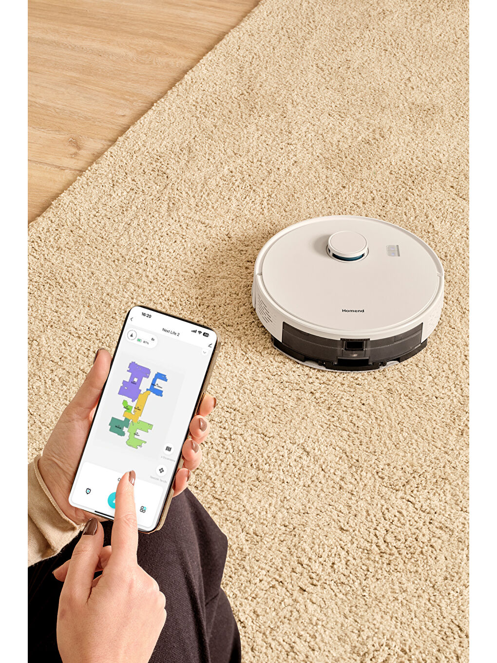 Alex Laser 1291H Moplu ve Haritalamalı Akıllı 5 Kpa Robot Süpürge Beyaz-3