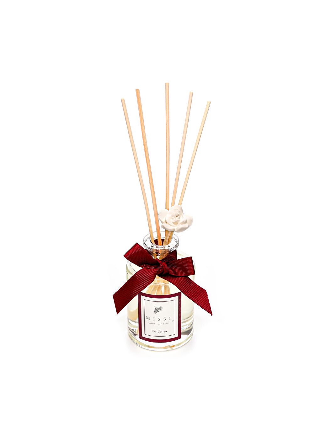 Renksiz 110 ml Silindir Şişe Bambu Çubuklu Gardenya Oda Kokusu-1