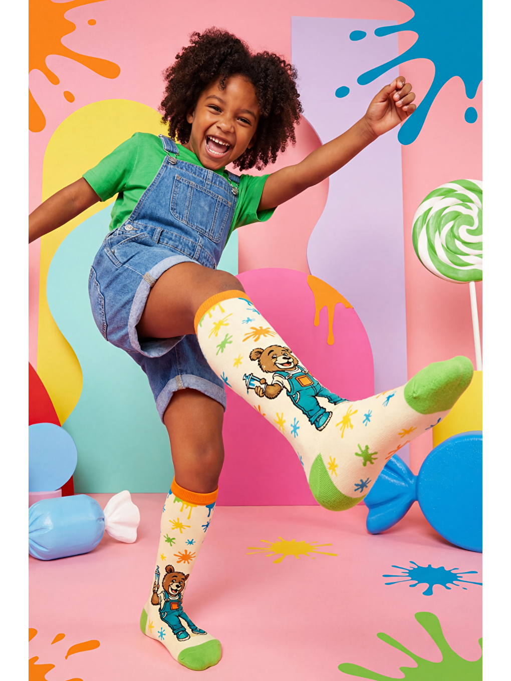 Karışık Çocuk Ayıcıklı Dizaltı Çorap-2