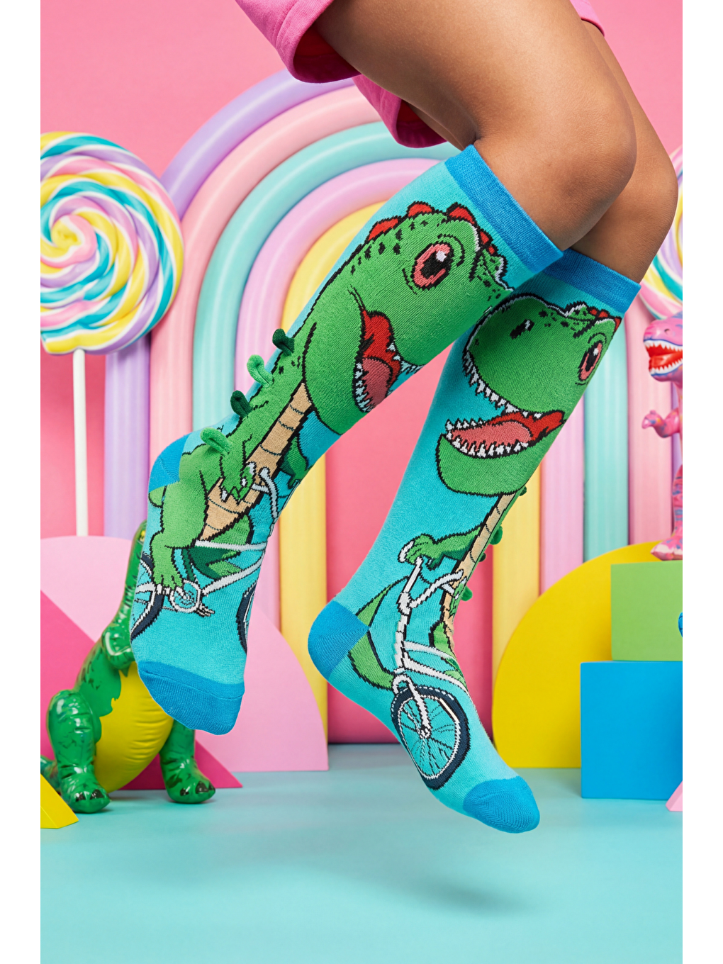 Karışık Çocuk Dinozorlu Dizaltı Çorap-3