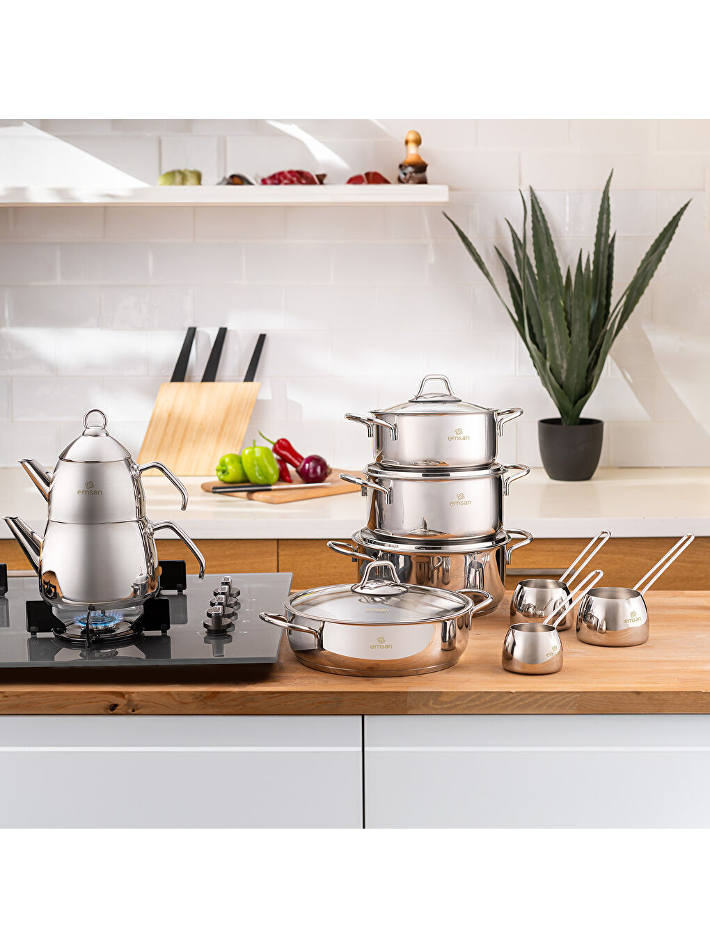 Gri Batu 14 Parça Çelik Çeyiz Seti-6