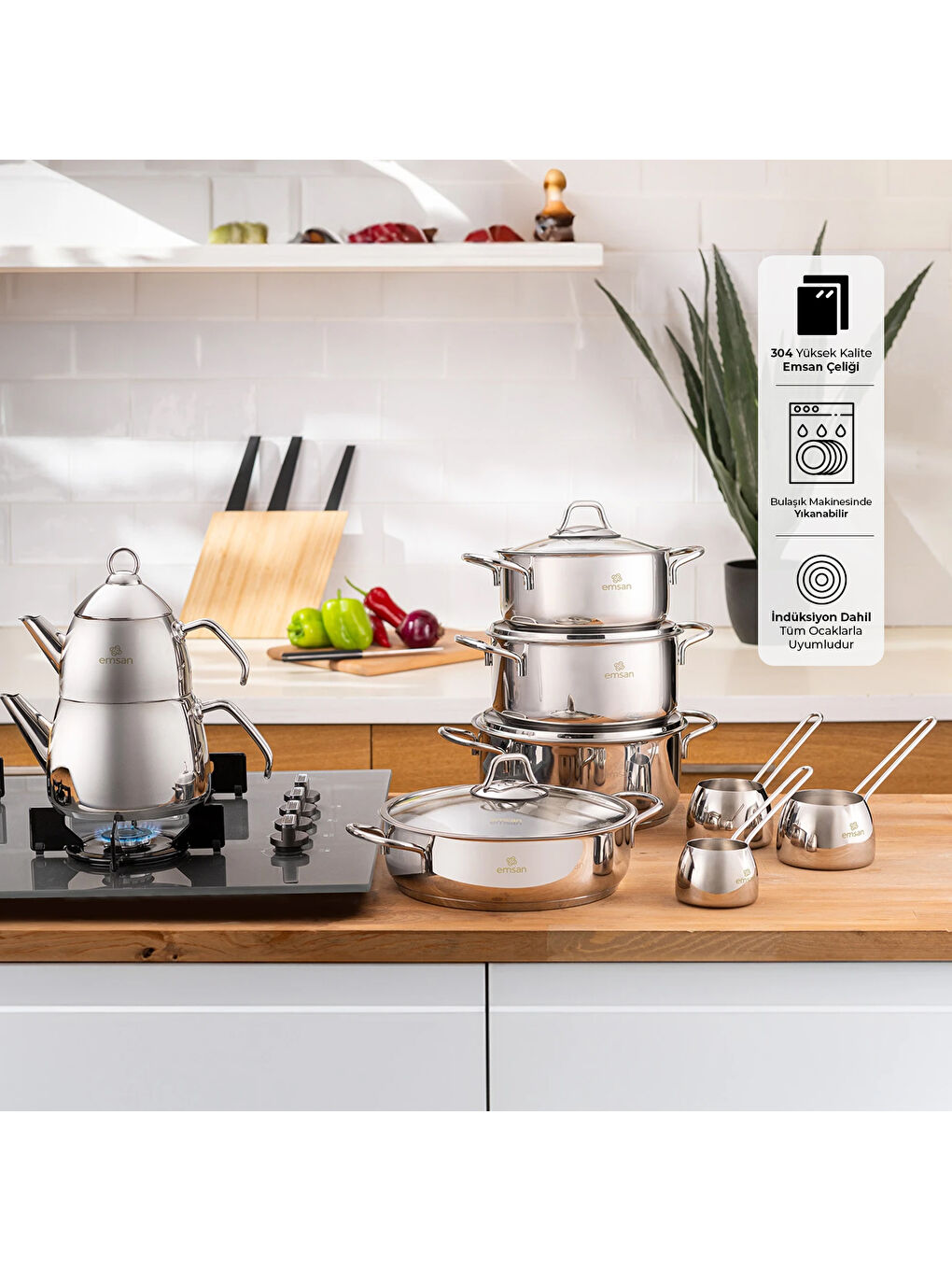 Gri Batu 14 Parça Çelik Çeyiz Seti-7