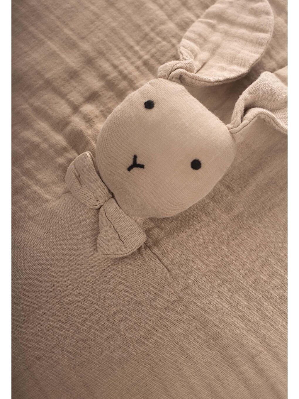 Bej Tavşan Müslin Uyku Arkadaşı (Yıkanmıştır) 40X40 Cm Vizon-1