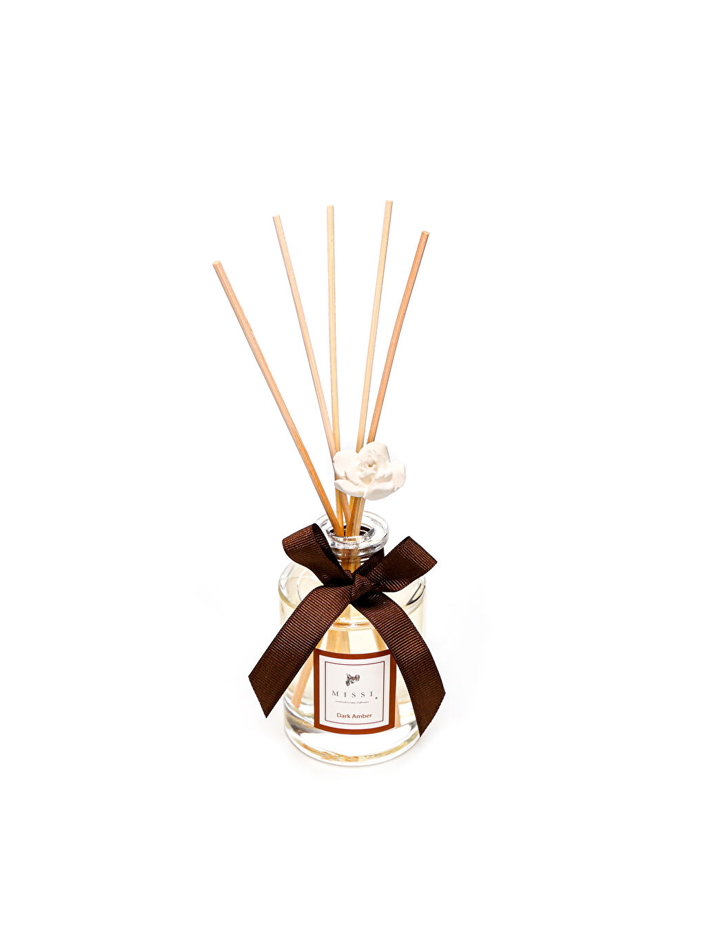Renksiz 110 ml Silindir Şişe Bambu Çubuklu Dark Amber Oda Kokusu-1
