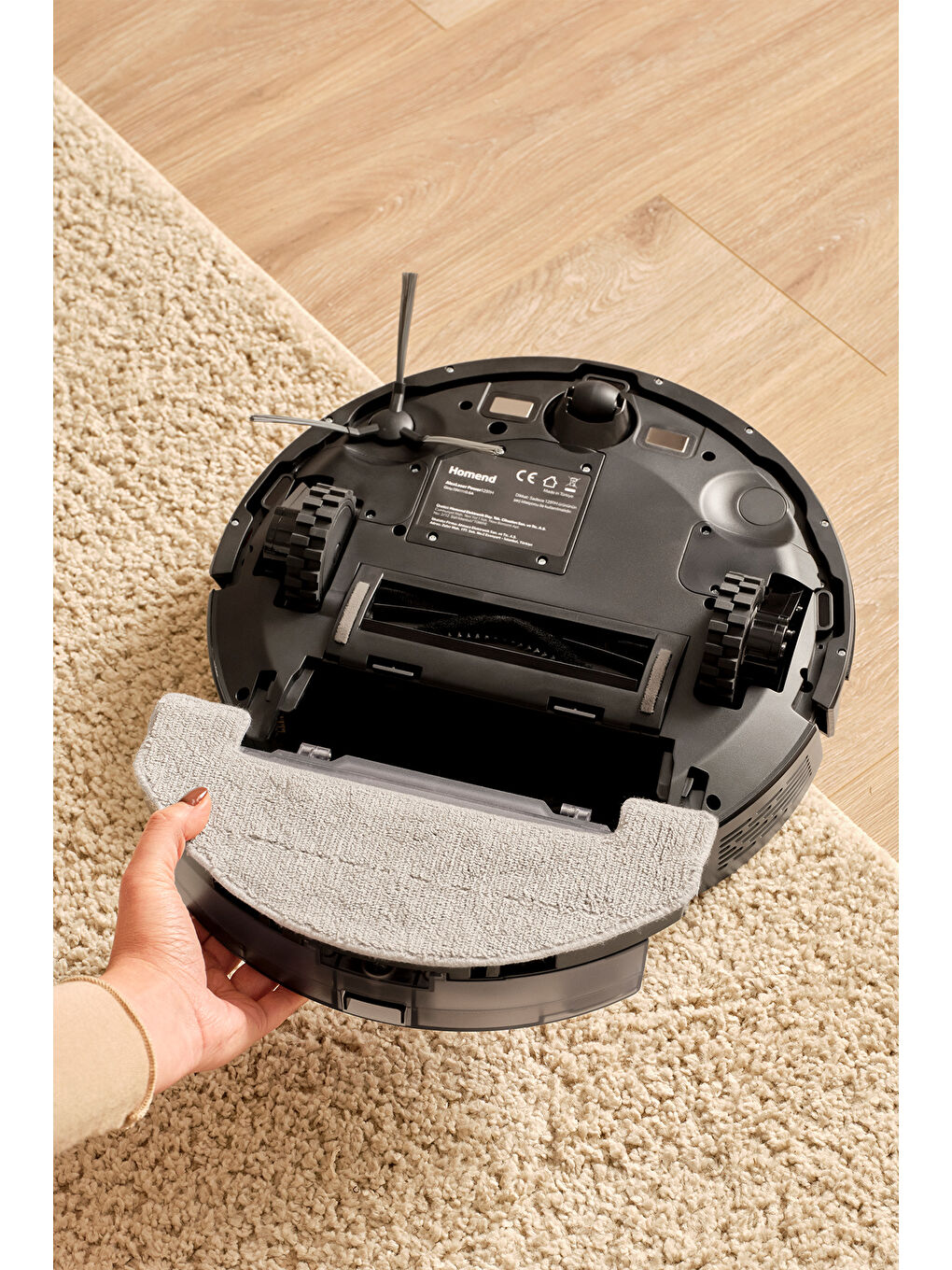 Alex Laser 1291H Moplu ve Haritalamalı Akıllı 5 Kpa Robot Süpürge Siyah-3