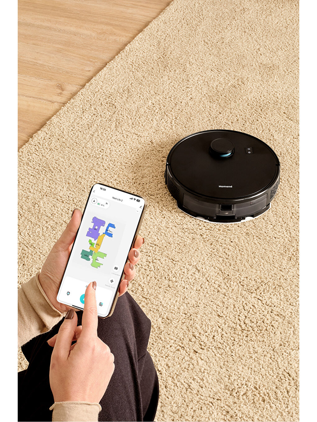 Alex Laser 1291H Moplu ve Haritalamalı Akıllı 5 Kpa Robot Süpürge Siyah-4