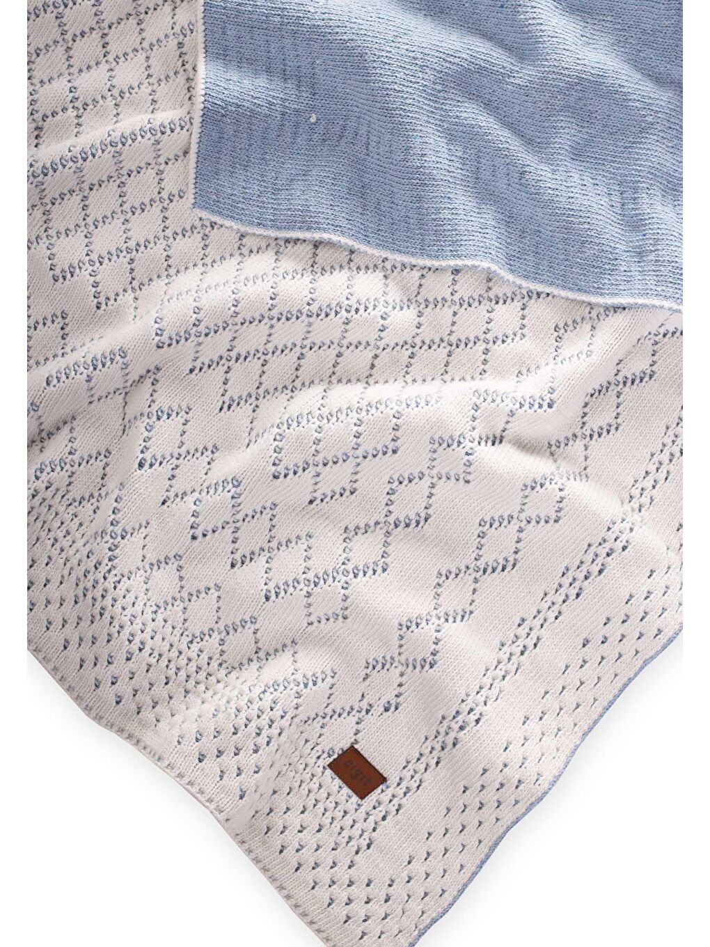 Floransa Model Kutulu Battaniye 80X100 Cm Ekru Mavi