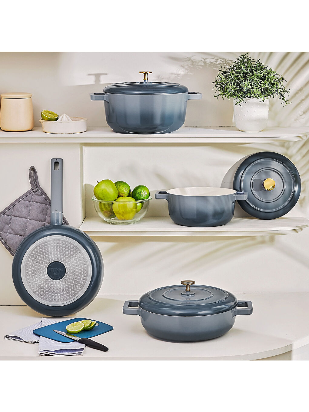 Mavi Blue Royal 7 Parça Tencere Seti-9