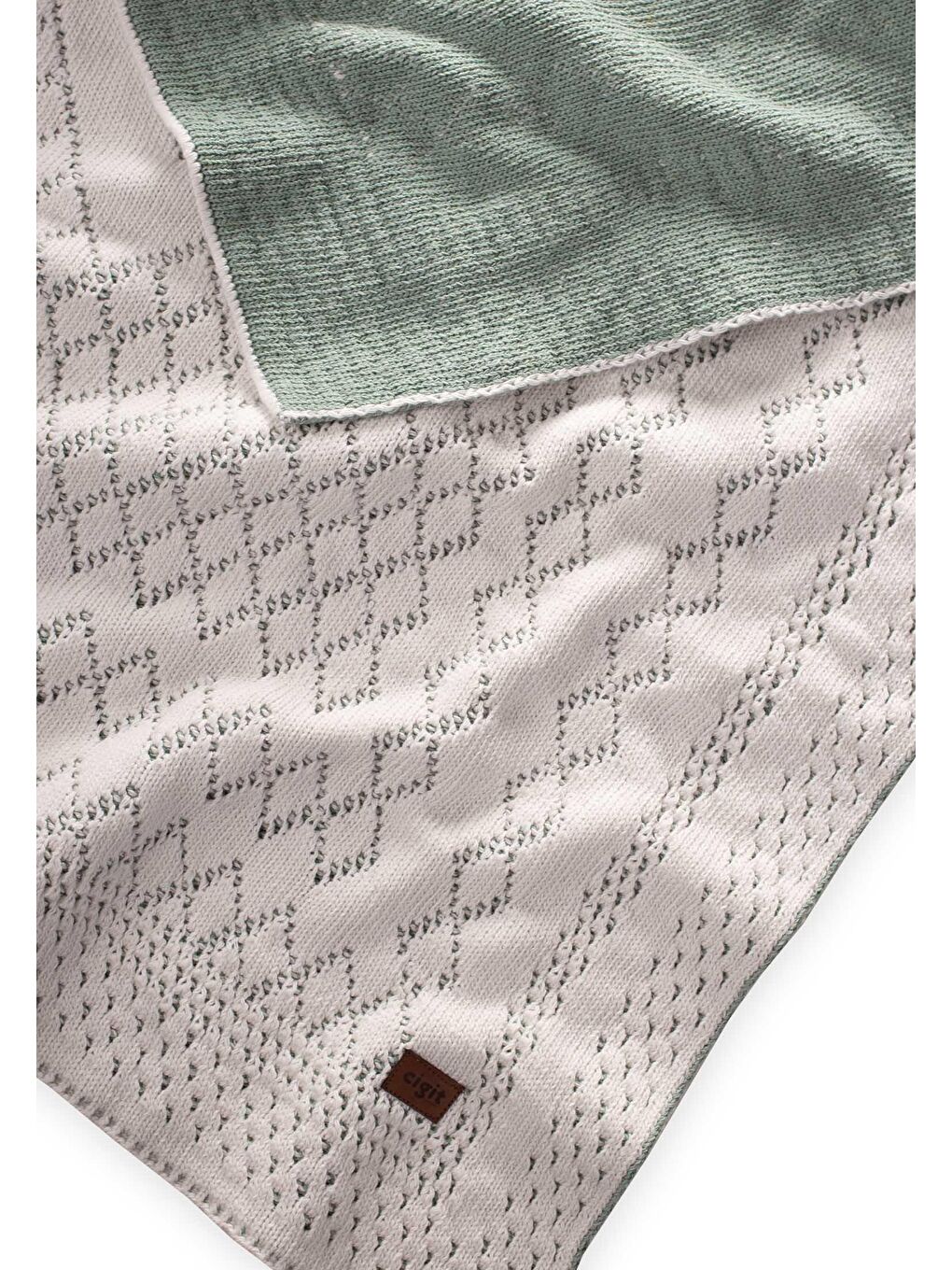 Floransa Model Kutulu Battaniye 80X100 Cm Ekru Mint