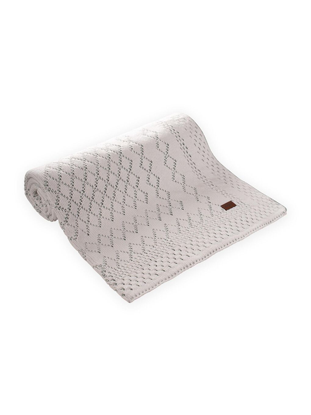 Floransa Model Kutulu Battaniye 80X100 Cm Ekru Mint-1