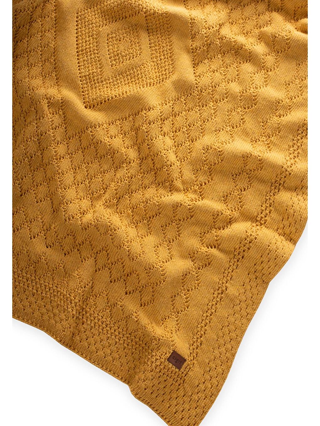 Floransa Model Kutulu Battaniye 80X100 Cm Hardal Sarı