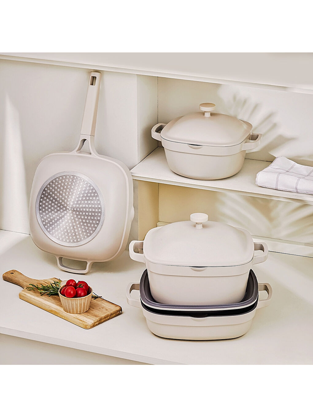 Beyaz White Stone 7 Parça Tencere Seti-6