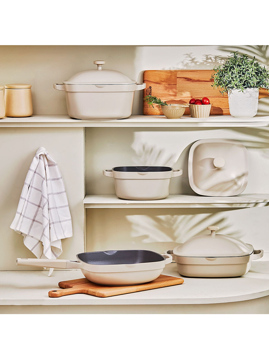 Beyaz White Stone 7 Parça Tencere Seti-7