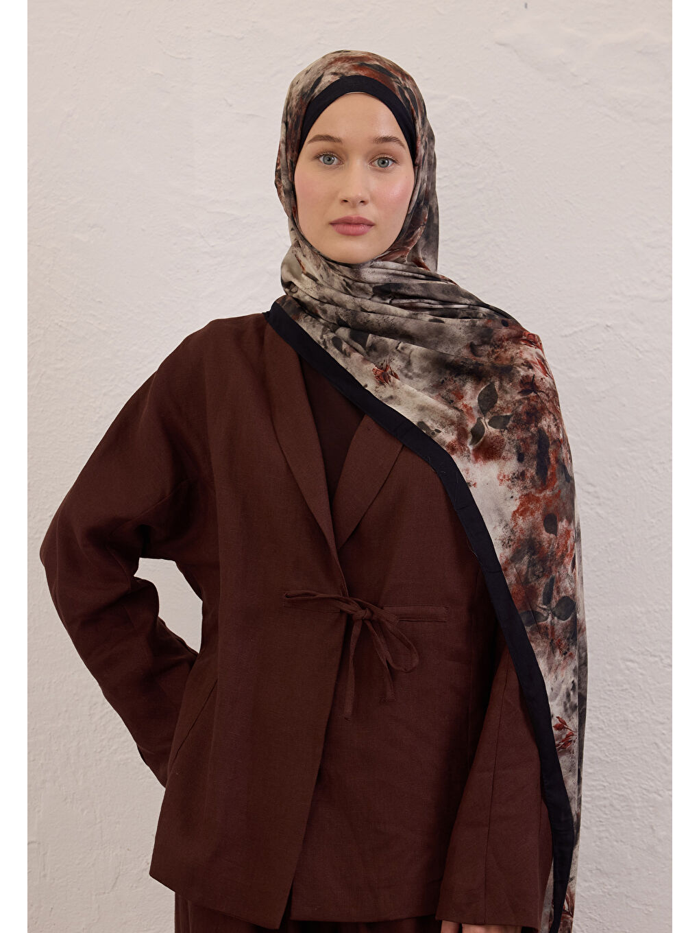 Naomı Desen Rami Şal Siyah-1