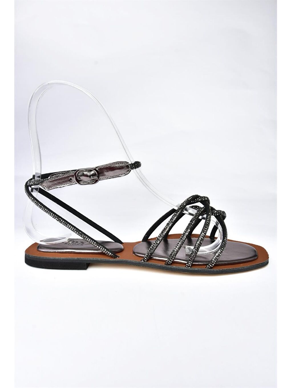 Antrasit P380422209 Platin Taşlı Kadın Sandalet-3