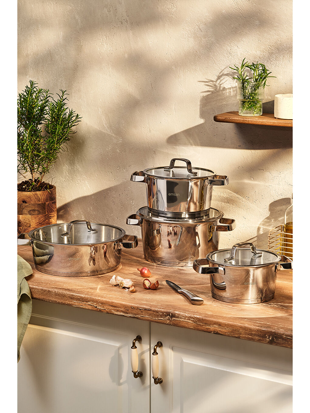 Gri Konik Çelik 8 Parça Tencere Seti-2